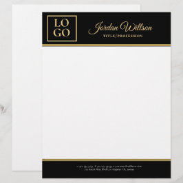 Stilvolles Schwarz und Golden Background Briefbogen