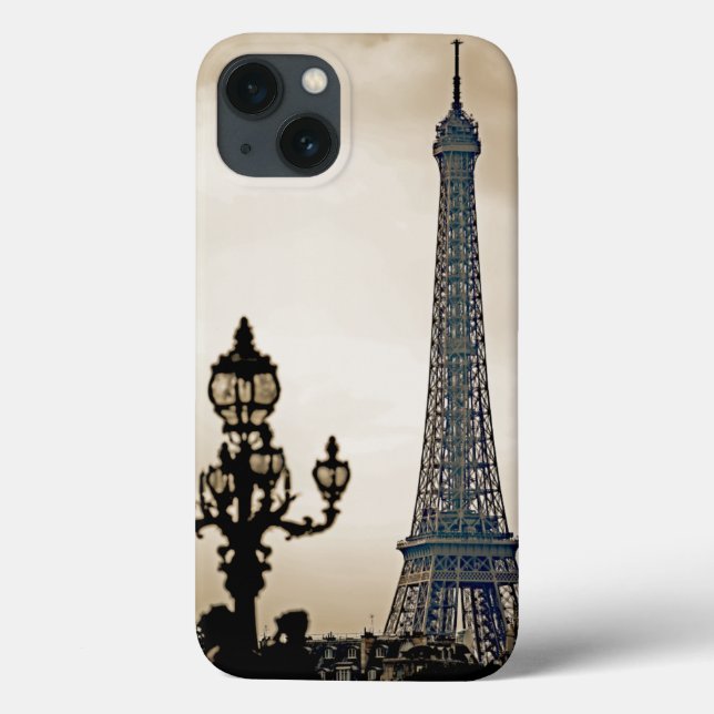 Stilvolles Schwarz-Weiß-Bild des Eiffelturms Case-Mate iPhone Hülle (Rückseite)