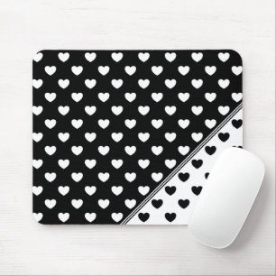 Stilvolles Schwarz-Weiß-Hörmuster Mousepad