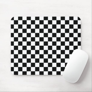 Stilvolles Schwarz-Weiß-Quadratmuster Mousepad