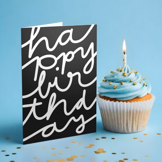 Stilvolles Schwarz-weißes Business Happy Birthday Karte (Von Creator hochgeladen)