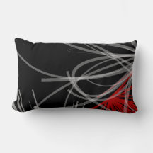 Stilvolles, Schwarz-weißes Gray & Red Abstract Des