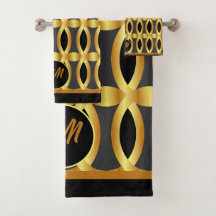 Stilvolles Schwarzes Gold und Gray Geometric Gemus