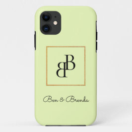 Stilvolles Schwarzes Monogramm Textdesign Case-Mate iPhone Hülle