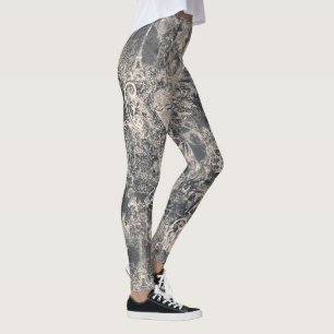 Stilvolles schwarzes Pariser Toile-Design Leggings