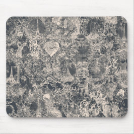 Stilvolles schwarzes Pariser Toile-Design Mousepad