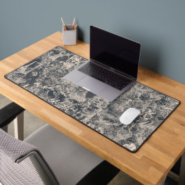 Stilvolles schwarzes Pariser Toile-Design Schreibtischunterlage