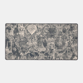 Stilvolles schwarzes Pariser Toile-Design Schreibtischunterlage