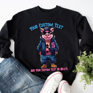 Stilvolles Schwein Tiermode Sweatshirt