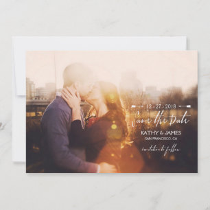 Stilvolles Script & Arrows Vollständiges Foto Save The Date