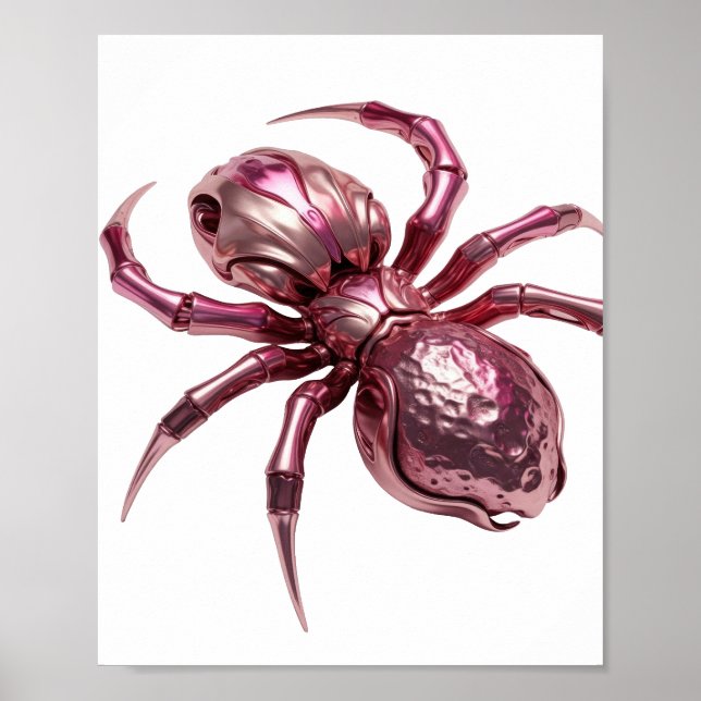 Stilvolles Silber ABSTRACT ART Grafikdesign Poster (Vorne)