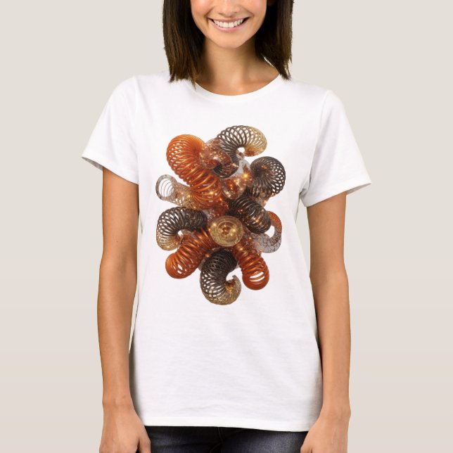 Stilvolles Silber ABSTRACT ART Statement T-Shirt (Vorderseite)