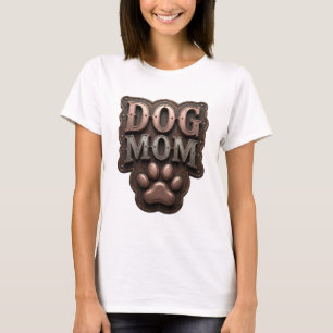 Stilvolles Silber DOG MOM Design T-Shirt