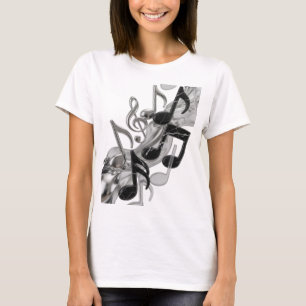 Stilvolles Silber MUSIC IN MOTION Grafikdesign T-Shirt