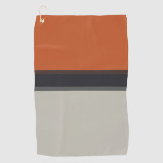 Stilvolles, silbergraues Navy Orange Red Stripe Mu Golfhandtuch