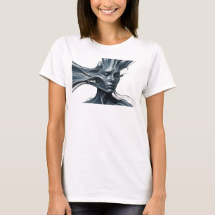 Stilvolles silbernes abstraktes Gesicht Grafikdesi T-Shirt