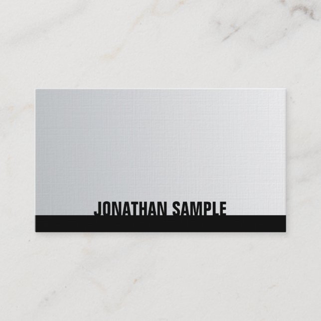 Stilvolles Silver Minimalistisch Design Trendy Lux Visitenkarte (Vorderseite)