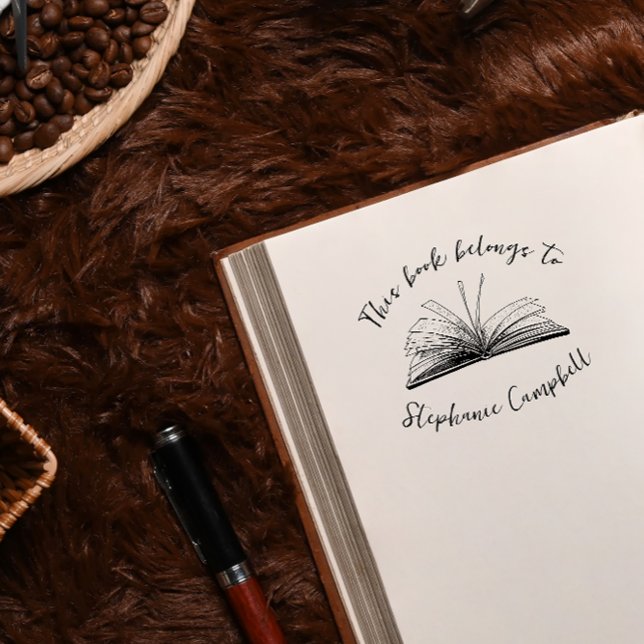 Stilvolles Skript-Individuelle Name-Bibliothekbuch Gummistempel (Von Creator hochgeladen)