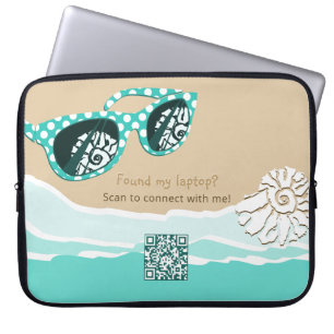 Stilvolles Strand-Themen Smart Dynamic QR-Code Laptopschutzhülle
