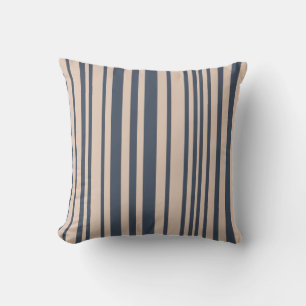 Stilvolles Stripmuster in Beige/Deep Blue Kissen
