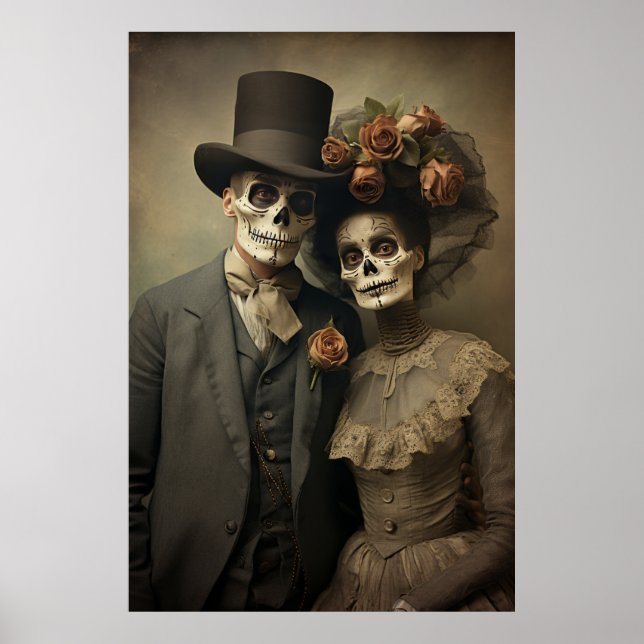 Stilvolles Sugar Skull Kostumes Poster: Einzigarti Poster (Vorne)