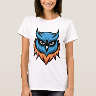 Stilvolles T-Shirt mit wütendem Eulen-Grafik für F
