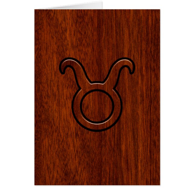 Stilvolles Taurus Zodiac-Zeichen auf Mahogany wie  (Vorne)