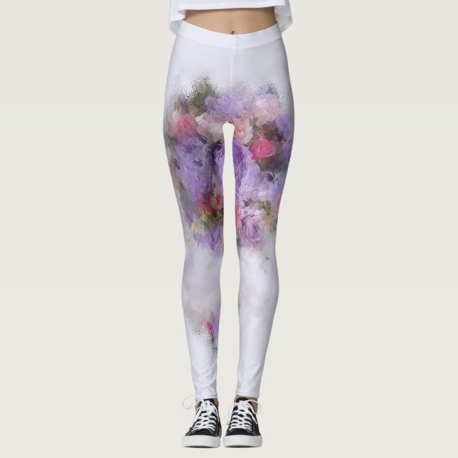 Stilvolles Template Modernes Elegantes Blau Lila Leggings (Vorderseite)