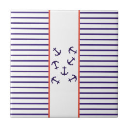 Stilvolles Thema Blaue Ankersee Fliese