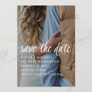 Stilvolles Trendy Calligraphy Save the Date Foto