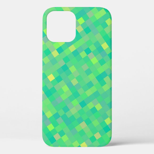 Stilvolles, trendy grün/gelb Pixel Mosaikmuster Case-Mate iPhone Hülle (Rückseite)