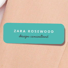 Stilvolles Trendy Sea Green Modernes Minimal Namensschild