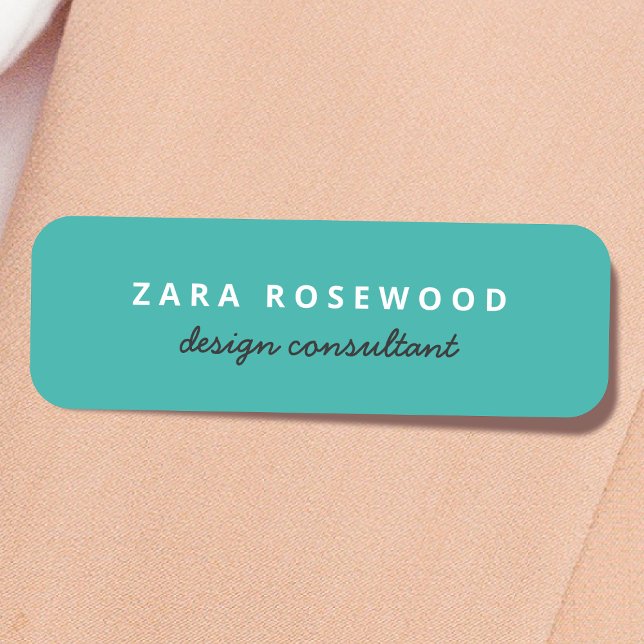 Stilvolles Trendy Sea Green Modernes Minimal Namensschild (Von Creator hochgeladen)