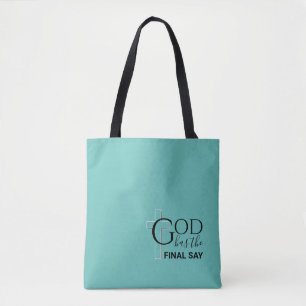 Stilvolles Türkis GOD HAT DAS LETZTE WORT Christli Tasche
