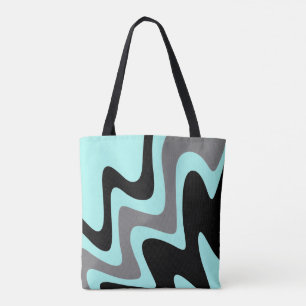 Stilvolles Türkis-Silver Black Tasche