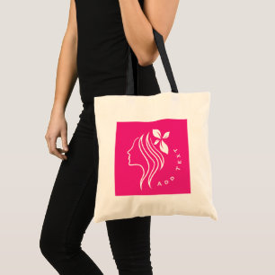 Stilvolles und feminines Logo Rosa Stimmung Text h Tragetasche