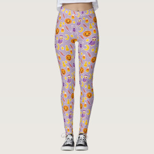 Stilvolles und niedliches lila Muster Halloweens Leggings