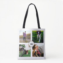 Stilvolles Vierer-Foto-Gitter mit Monogramm
