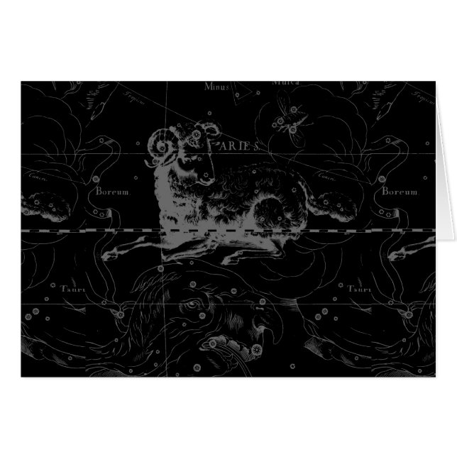 Stilvolles Vintag Aries-Sternbild von Hevelius (Vorderseite (Horizontal))