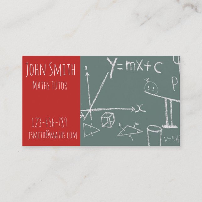 Stilvolles vorgerücktes Mathe des Mathematiktutors Visitenkarte (Vorderseite)