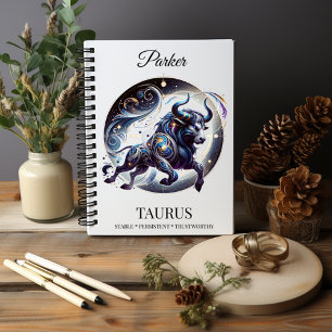 Stilvolles Watercolor Taurus Custom Journal Notizbuch