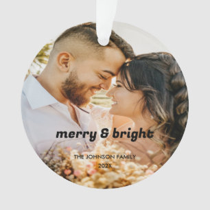 Stilvolles Weihnachts-Minimal-Couple-Foto Ornament