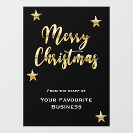 Stilvolles Weihnachtsgold schwarz Fensteraufkleber