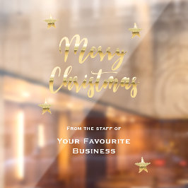 Stilvolles Weihnachtsgold weiß Fensteraufkleber