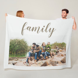 Stilvolles White Custom Family Foto Fleecedecke
