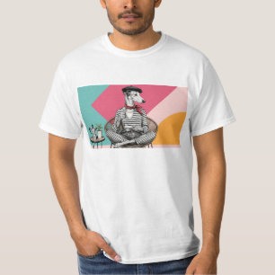 Stilvolles Windhund-Café Pop-Art-Porträt T-Shirt