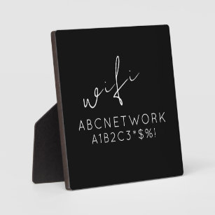Stilvolles WLAN-Passwort-Zeichen schwarz Fotoplatte