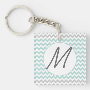Stilvolles Zickzack Monogramm-Schlüsselkette Schlüsselanhänger