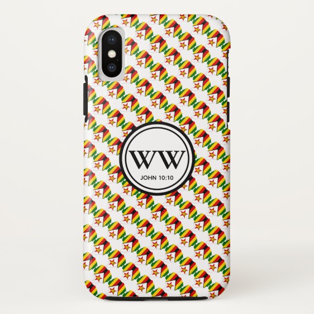Stilvolles ZIMBABWE Monogramm John 10:10 Überreich Case-Mate iPhone Hülle (Rückseite)
