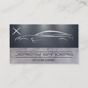 Stilwagen   Auto-Reparatur-Wrench-Logo Visitenkarte